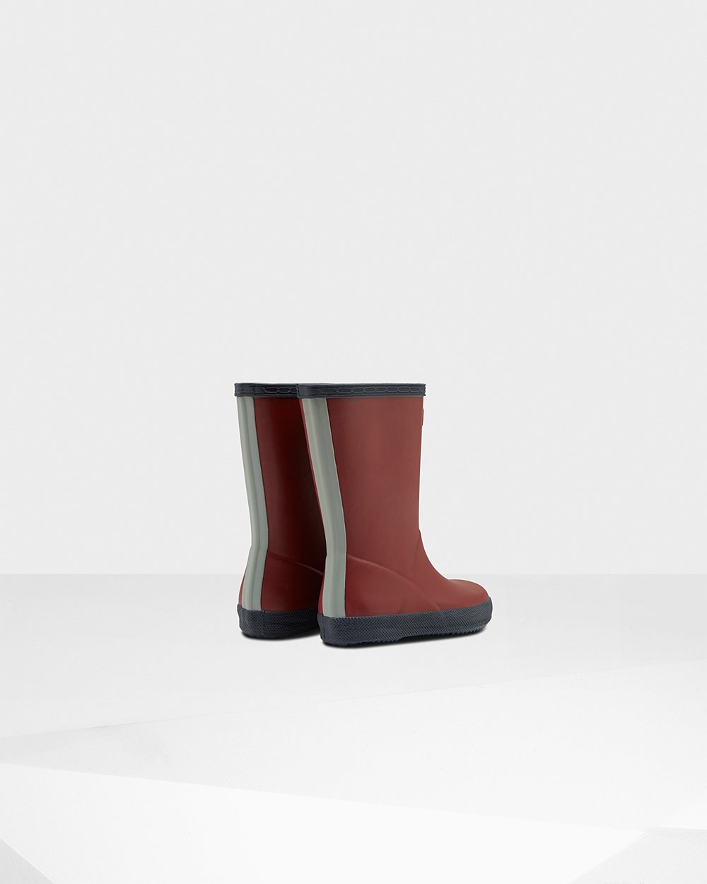 Botas de Lluvia Hunter Niños - Original First Classic - Grises Rojos/Grises - IERBJCG-87